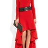 Michael Kors Asymmetric Stretch Woolcrepe Gown in Red - Lyst