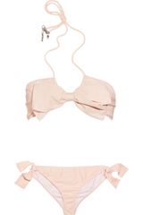 Miu Miu Bow-Embellished Halterneck Bikini