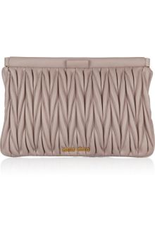 Miu Miu Matelassé Leather Clutch - Lyst