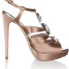 Miu Miu Crystalembellished Satin Sandals in Pink (rose) - Lyst