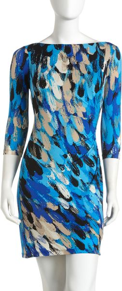 Muse Featherprint Ruched Dress - Lyst