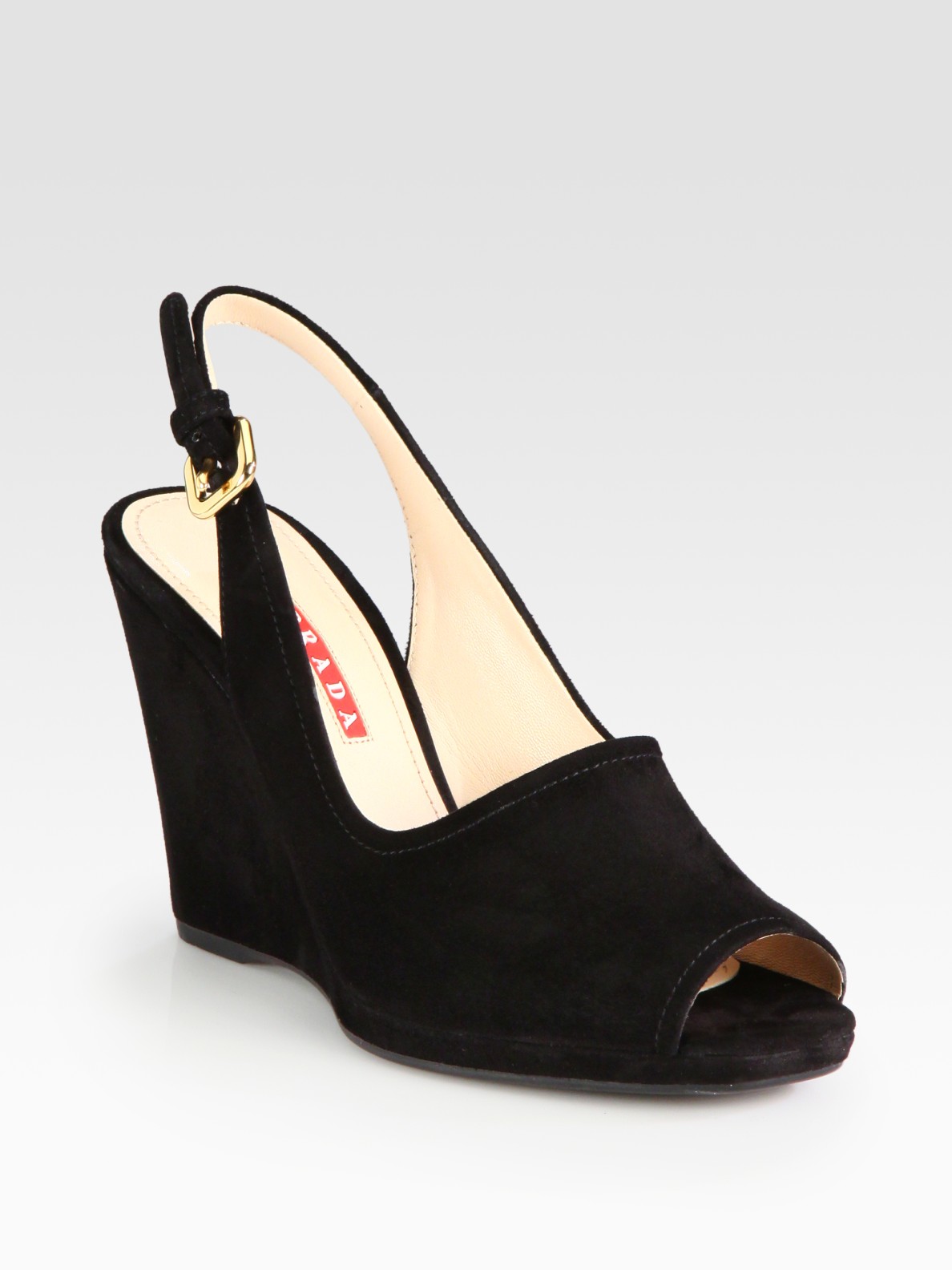black wedge slingback shoes