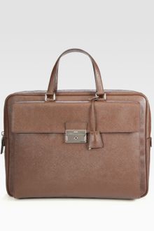 Prada Saffiano Leather Briefcase - Lyst