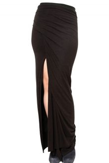 Rick Owens Heavy Viscose Wool Jersey Long Skirt - Lyst