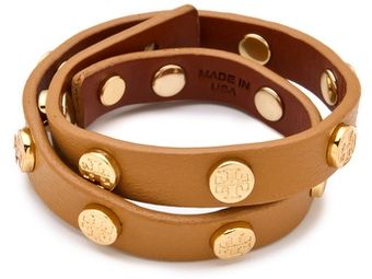 Tory Burch Logo Studded Wrap Bracelet - Lyst