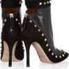 Valentino Studded Suede and Leather Ankle Boots in Black - Lyst