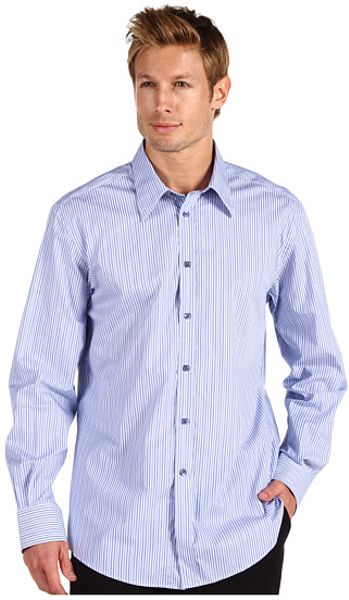 Versace Long Sleeve Pinstripe Button Down Shirt in Blue for Men (b) - Lyst