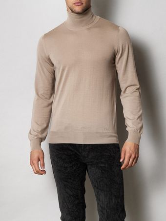 Yves Saint Laurent Merino Rol Neck Sweater - Lyst
