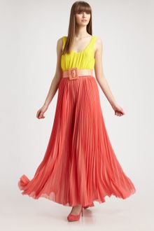 Alice + Olivia Leila Pleated Maxi Dress - Lyst