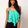 Asos Collection Cami With Tiers and Double Strap in Green (brightgreen) - Lyst