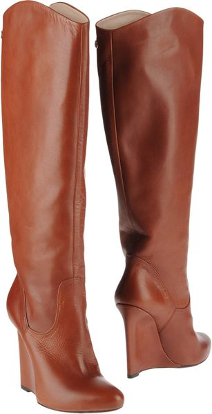 dark brown high heeled boots