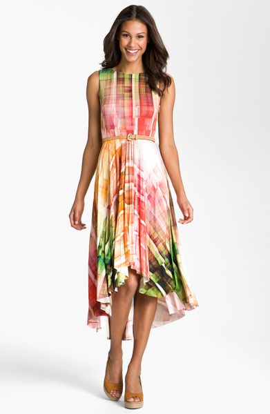 Suzi Chin For Maggy Boutique Print Highlow Hemline Dress in Multicolor (flamingo multi) - Lyst