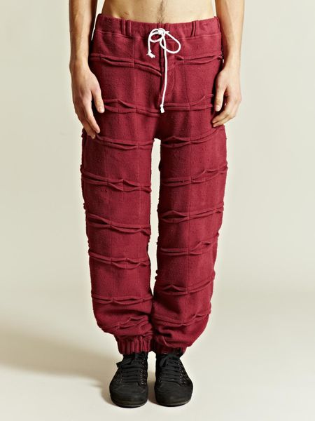 mens burgundy track pants