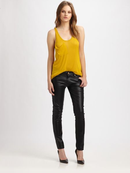 7 For All Mankind The Skinny Highshine Jeans in Black - Lyst