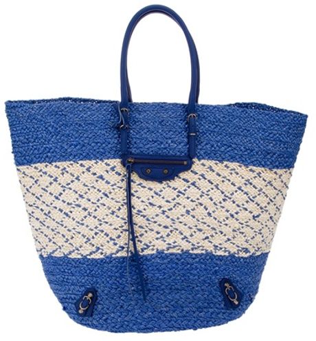 Balenciaga Braided Shopper Bag in Blue - Lyst