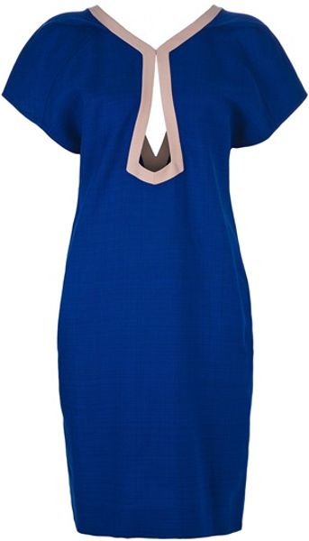 Balenciaga Cutout Detailed Dress in Blue - Lyst