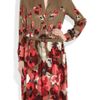 Gucci Floralprint Silkgeorgette Dress in Brown (floral) - Lyst