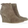 Lanvin Suede Wedge Ankle Boots in Brown (taupe) - Lyst