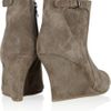 Lanvin Suede Wedge Ankle Boots in Brown (taupe) - Lyst