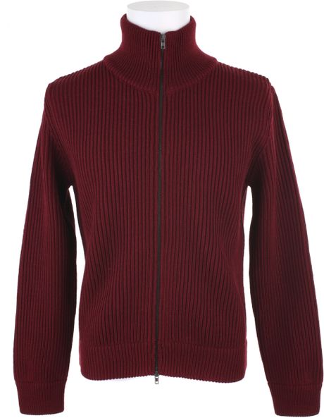 Maison Martin Margiela Cardigan in Wool in Red for Men (camel) - Lyst