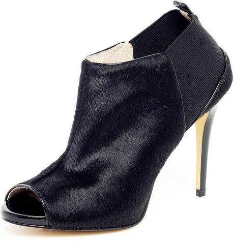 calf hair ankle booties
