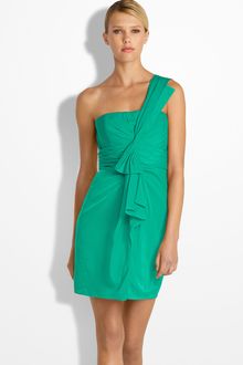 BCBGMAXAZRIA Drape Front One Shoulder Satin Dress - Lyst