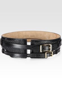 Burberry Double-buckle Leather Belt - Lyst