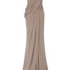 Elie Saab One Shoulder Draped Gown in Beige (black) - Lyst