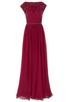 Elie Saab Chiffon Beaded Cap Sleeve Gown - Lyst