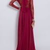 Elie Saab Lace Insert Long Sleeved Gown in Red (gold) - Lyst