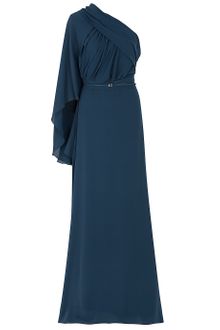 Elie Saab One Shoulder Drape Sleeve Gown - Lyst