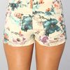 Free People The Printed Denim Floral Cut Offs in Floral (denim) - Lyst