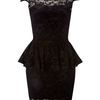 John Zack Lace Dress with Peplum Waist in Black - Lyst