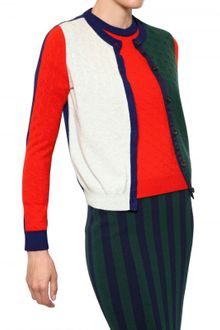 Kenzo Block Colour Wool Knit Cardigan - Lyst
