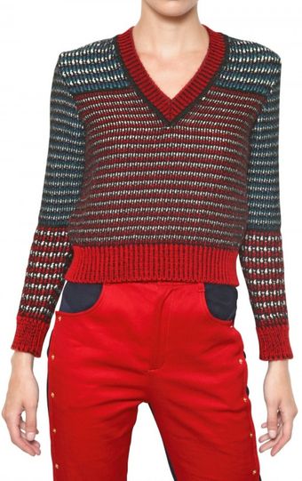 Kenzo Lurex Jacquard Wool Blend Knit Sweater - Lyst
