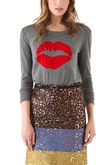 Markus Lupfer Intarsia Smacker Lip Sweater - Lyst