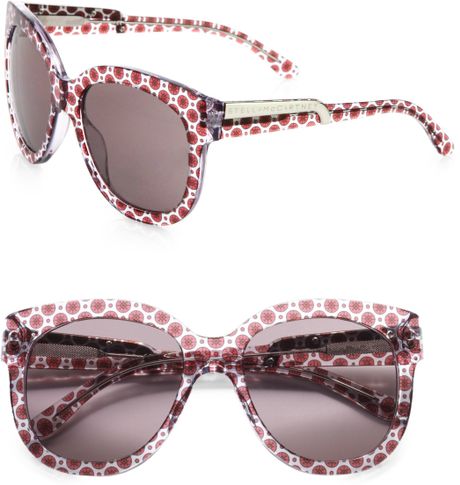 Stella Mccartney Printed WayfarerInspired Plastic Sunglasses in Red - Lyst