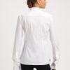 Valentino Poplin Ruffle Blouse in White (black) - Lyst