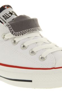 Converse All Star Ox Low Double Tongue White Grey Red Ribbon Smu - Lyst