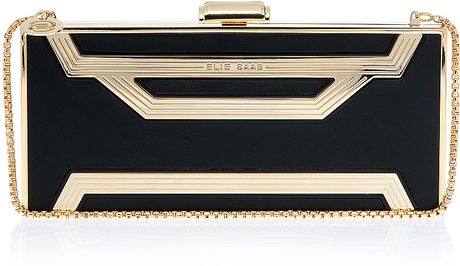 Elie Saab Rectangle Box Clutch Bag in Black - Lyst