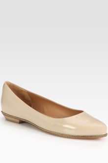 Givenchy Patent Leather Zipdetailed Ballet Flats - Lyst