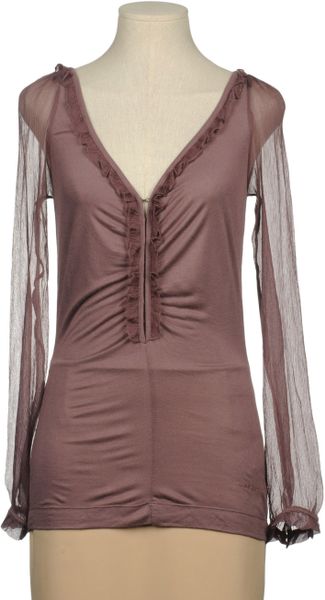 Miss Sixty Blouse in Brown (green) - Lyst