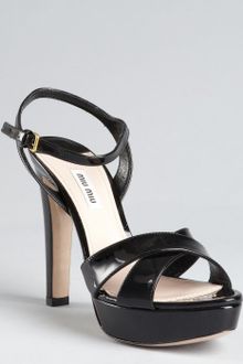 Miu Miu  Patent Leather Platform Sandals - Lyst