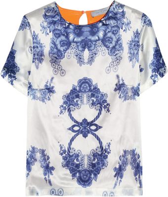 Preen Rosemary Printed Silksatin Top - Lyst