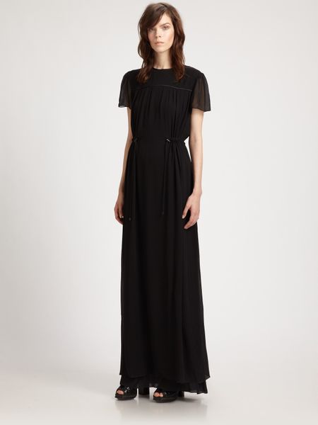 Proenza Schouler Silk Maxi Dress in Black - Lyst