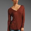 Vince Double V Tee in Brown (henna) - Lyst