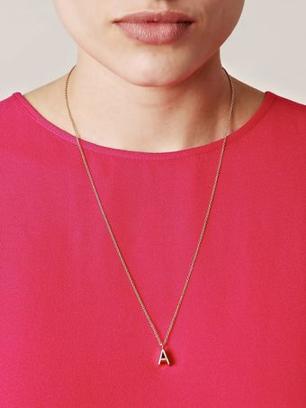 Jacqueline Rabun Diamond and Gold Uppercase A Necklace - Lyst