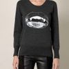 Markus Lupfer Sequin Vampire Sweater in Gray (charcoal) - Lyst