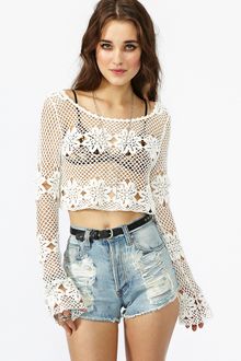 Nasty Gal Nasty Gal X Minkpink Willow Crochet Crop Top - Lyst