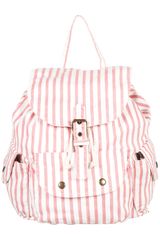 Topshop Striped Denim Backpack